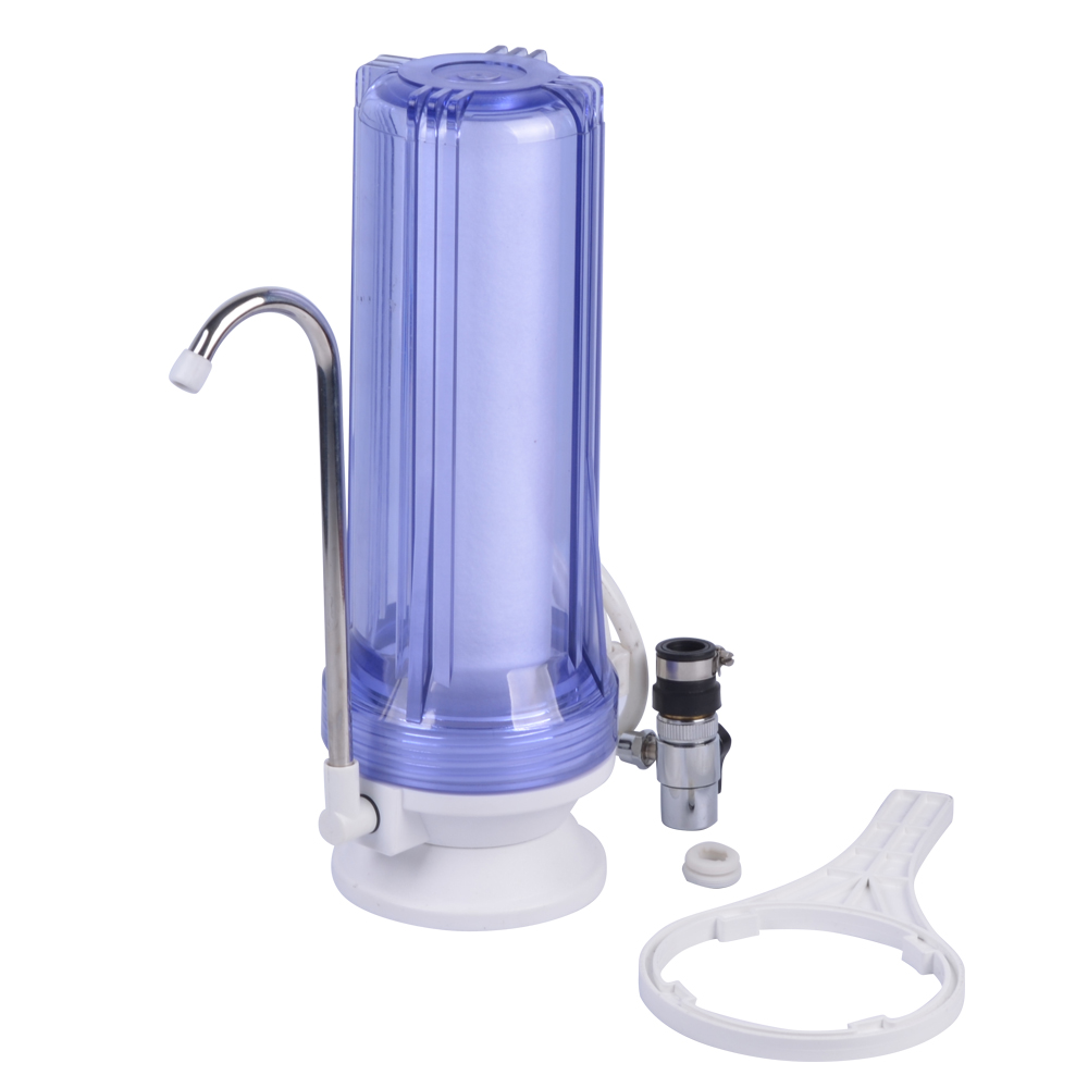 countertop drinking water filter with 10 inch clear housing
