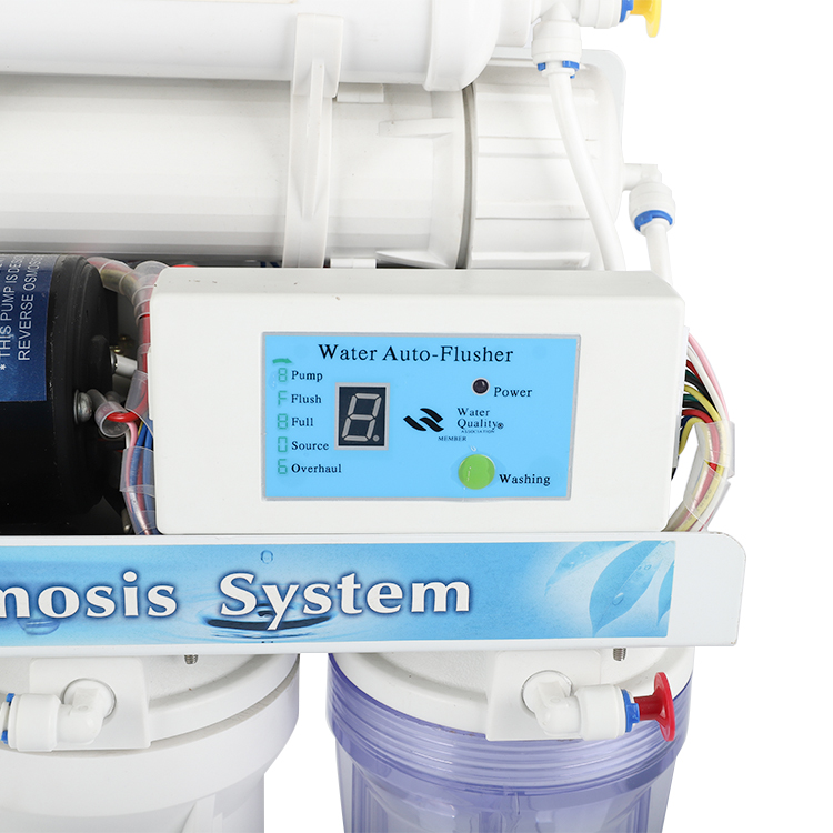 CE Certification Approved High Efficiency Automatic Flush Household Pre Filtration Reverse Osmosis RO System