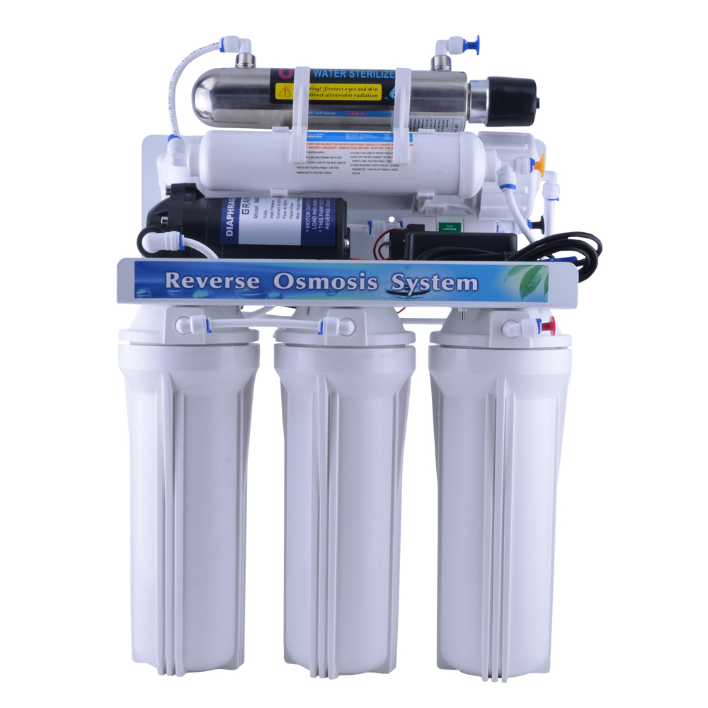 6 stage Under-Sink Reverse Osmosis Drinking Water Filtration System RO UV Water Purifier