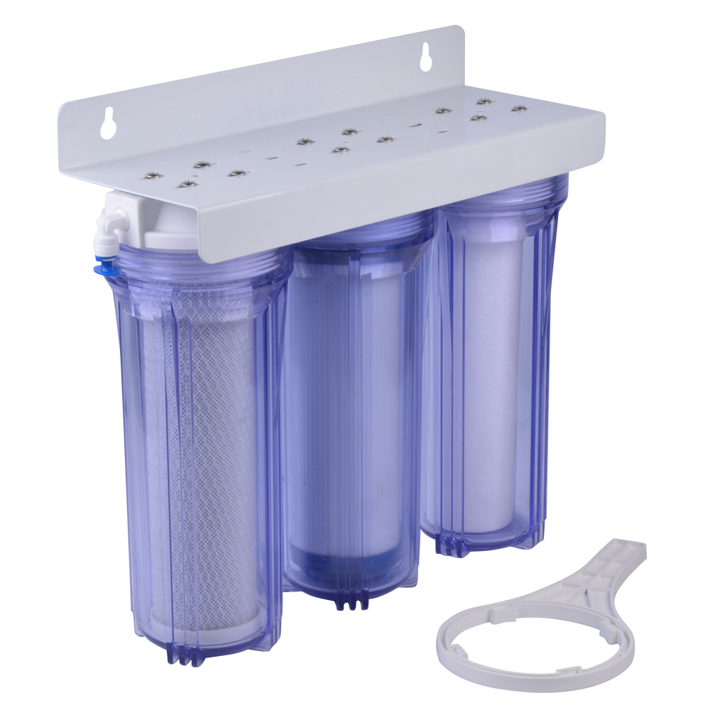 10" 3 stages transparent color undersink water purifier