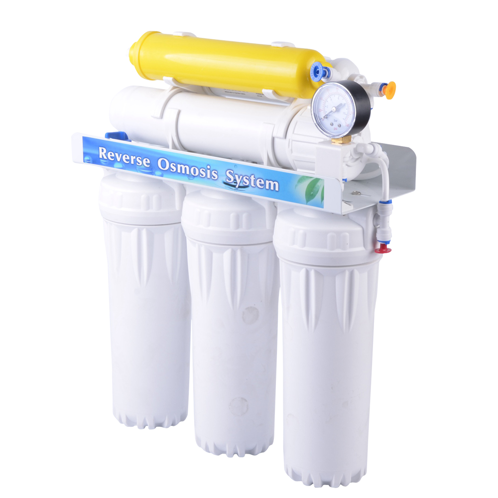 6 stage water filter ro system without pump with gauge