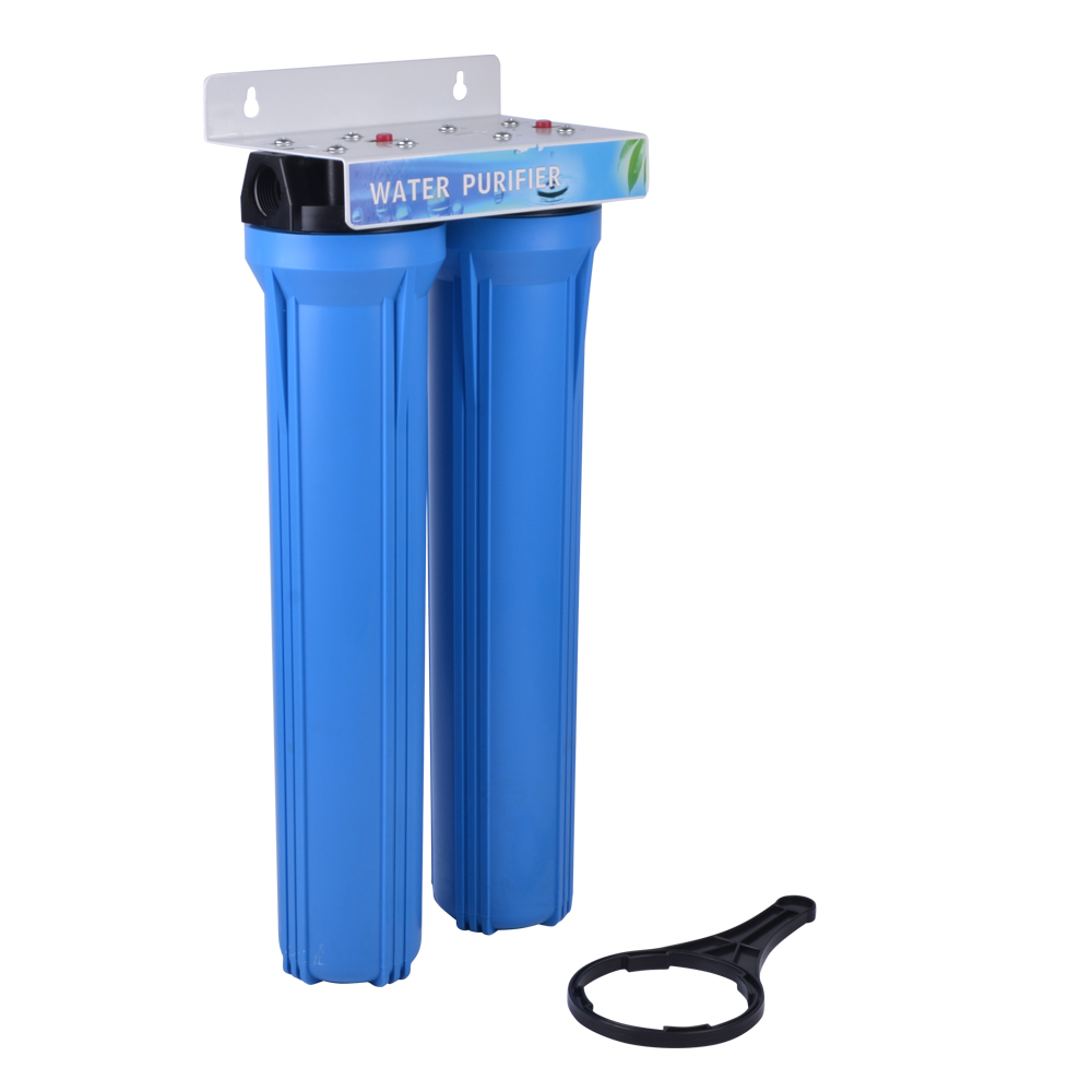 2 stage 20 inch blue water filter with the bracket
